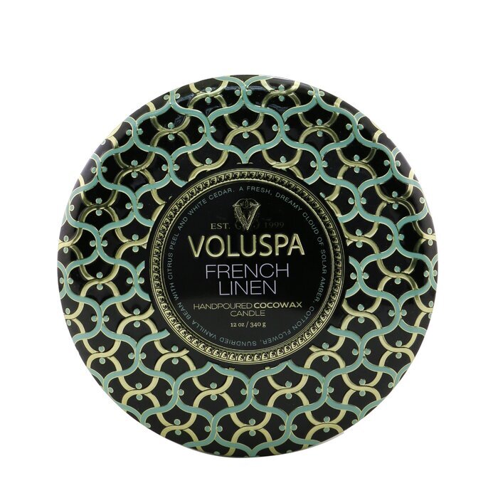 Voluspa 3 Wick Decorative Tin Candle - French Linen 340g/12oz