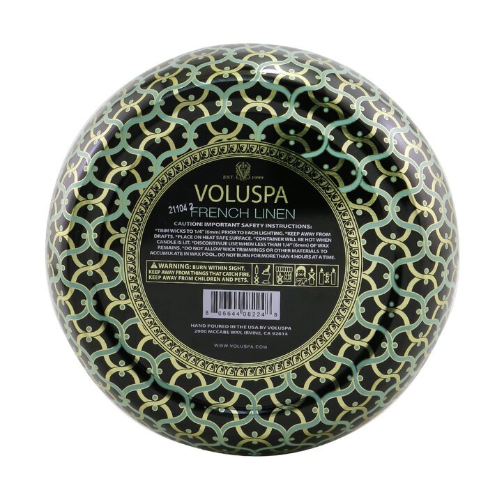 Voluspa 3 Wick Decorative Tin Candle - French Linen 340g/12oz