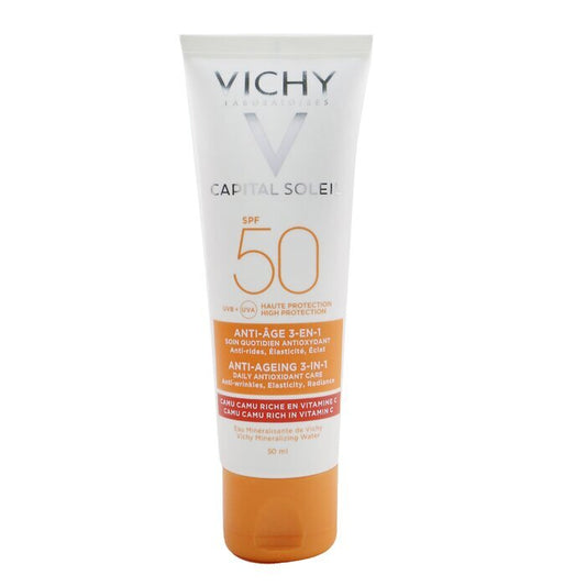 Vichy Capital Soleil Anti-Ageing 3-In-1 Daily Antioxidant Sun Care SPF 50 - Anti-Wrinkles, Elasticity, Radiance 50ml/1.69oz