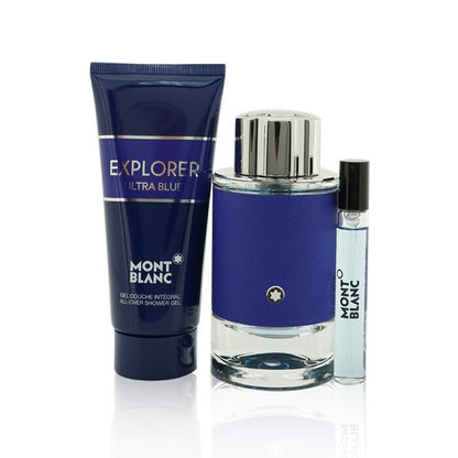 Mont Blanc Explorer Ultra Blue Man Set Eau De Parfum 100ml+ Eau De Parfum 7.5ml & Sg 100ml (new Pack)