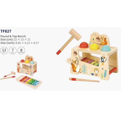 Tooky Toy Co Pound &Tap Bench 22x13x21cm