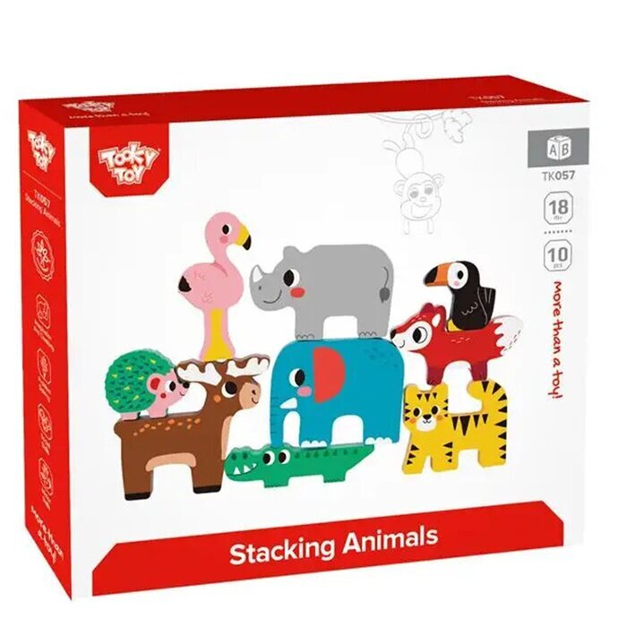 Tooky Toy Co Stacking Animals 21x4x17cm