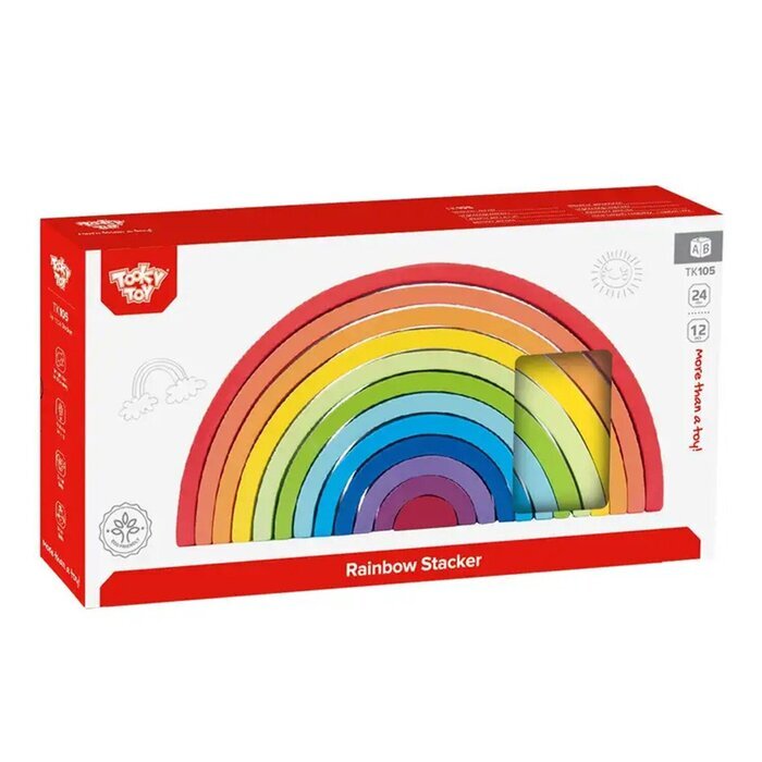 Tooky Toy Co Rainbow Stacker 12pcs 38x19x6cm