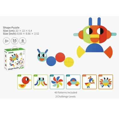 Tooky Toy Co Shape Puzzle 22x22x7cm