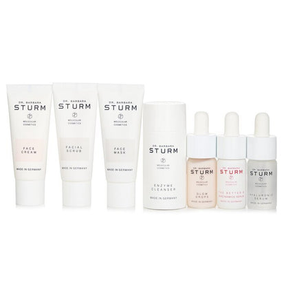 Dr. Barbara Sturm GLOW KIT:FACIAL SCRUB, FACE MASK, HYALURONIC SERUM, FACECREAM,GLOW DROPS,ENZYME CLEANSER,THE BETTER B NIACINAMIDE SERUM 7pcs+1bag