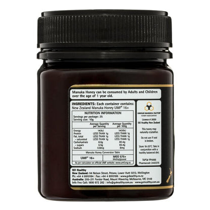 [Authorized Sales Agent] GO Healthy GO Manuka Honey UMF 16+ 250gm 250gm