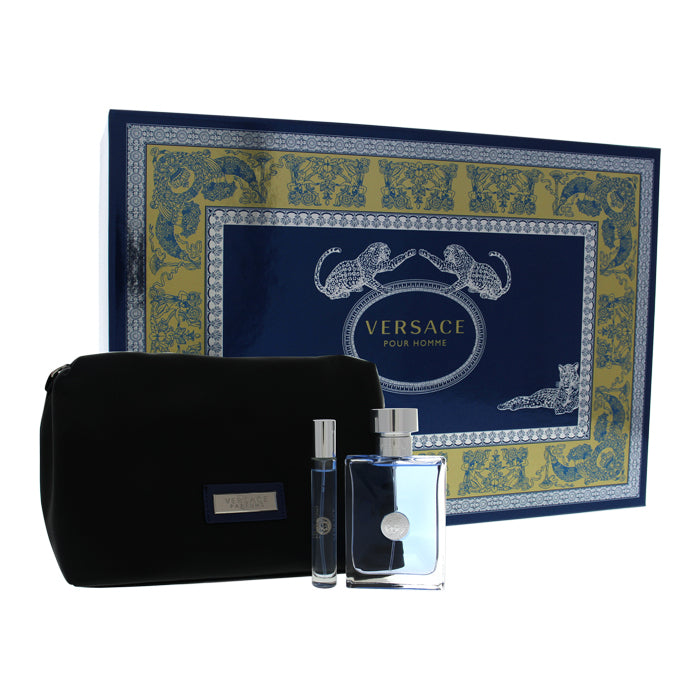 Versace Pour Homme Man Set Eau De Toilette 100ml & Eau De Toilette 10ml & Trousse bag (new Pack)