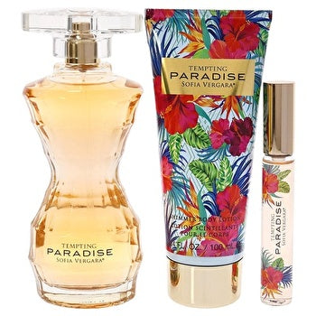 Sofia Vergara Tempting Paradise Woman Set Eau De Parfum 100ml & Eau De Parfum 10ml Roller Ball & Shimmer Bl 100ml