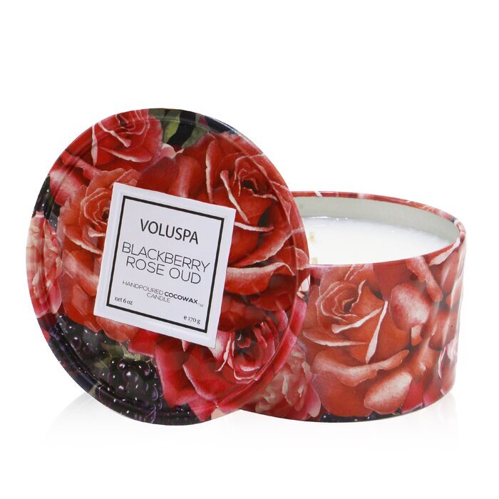 Voluspa 2 Wick Tin Candle - Blackberry Rose Oud 170g/6oz