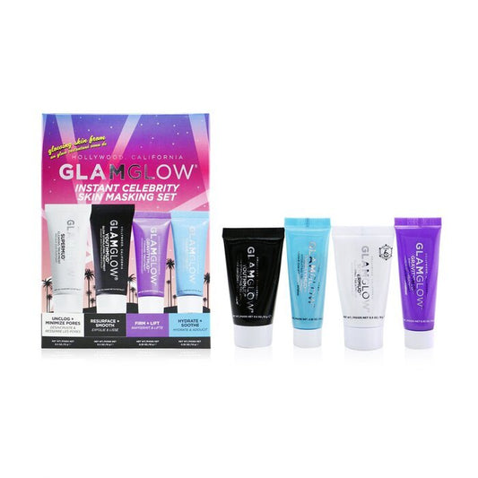 Glamglow Instant Celebrity Skin Masking Set: 1x Supermud Clearing Treatment - 15g/0.5oz + 1x Youthmud Glow Stimulating Treatment - 15g/0.5oz + 1x Thristymud Hydrating Treatment - 10g/0.35 + 1x Gravitymud Firming Treatment- 10g/0.35 4pcs