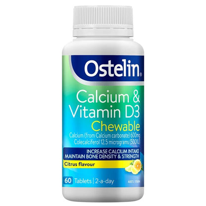 [Authorized Sales Agent] Ostelin Calcium & Vitamin D Chewable - 60 Tablets 60pcs/box